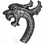 18281 Наконечник стальной литой (голова дракона) 21х2.5 см, основание 35-40 мм